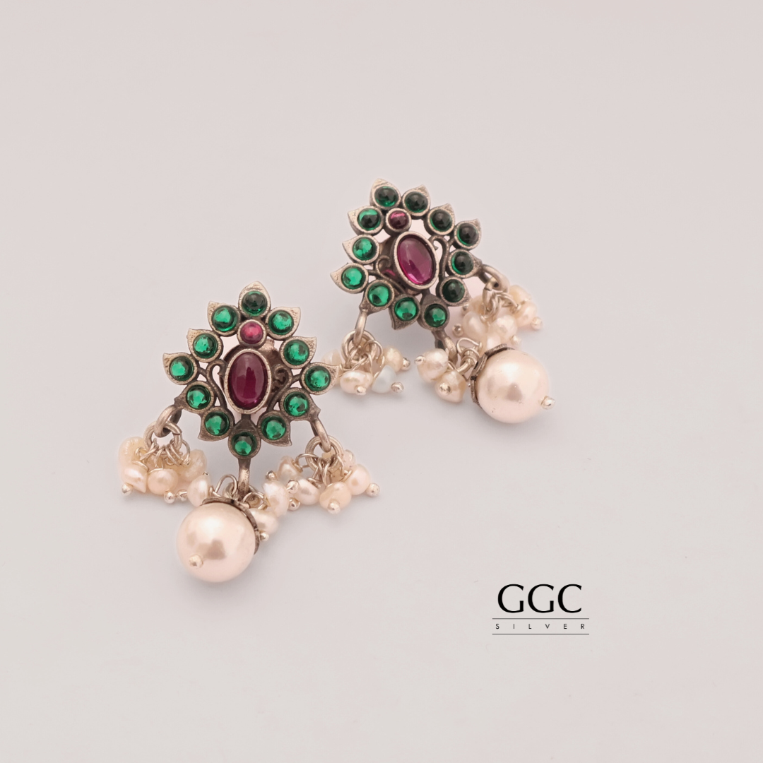 Kundan Silver Studs