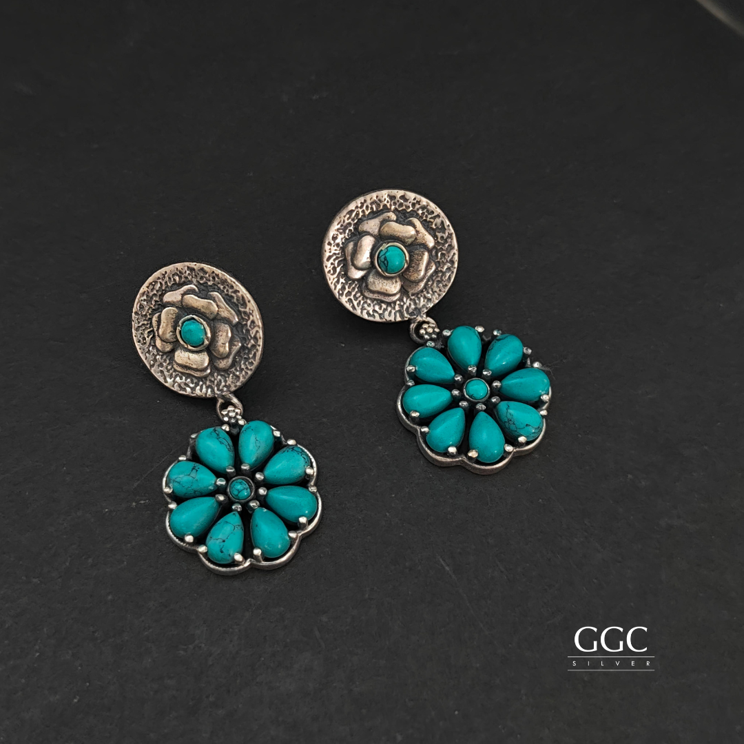 Turquoise Silver Hasli Set