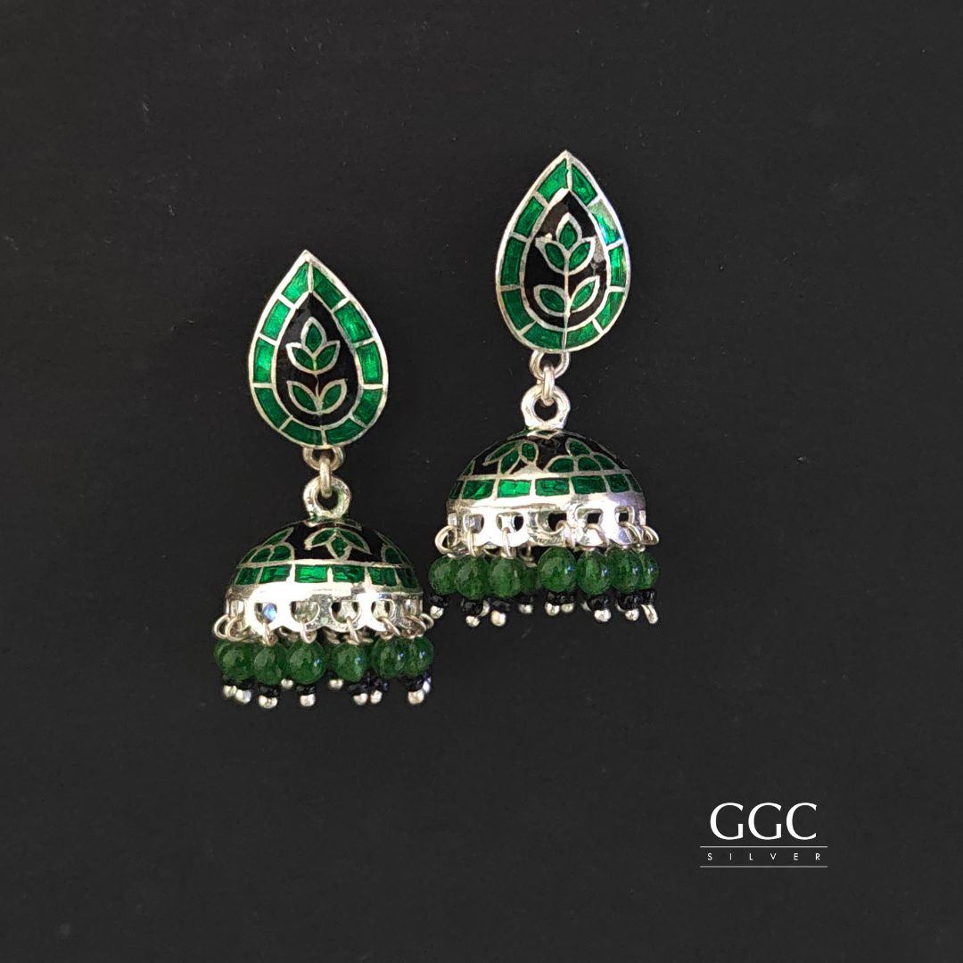 Enamel Silver Jumka