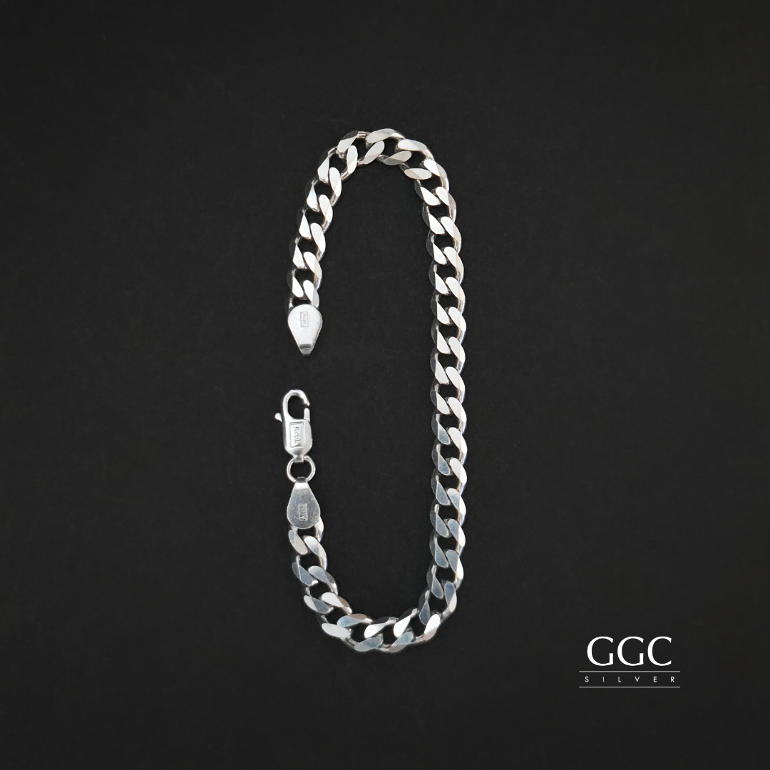 Link silver bracelet for men