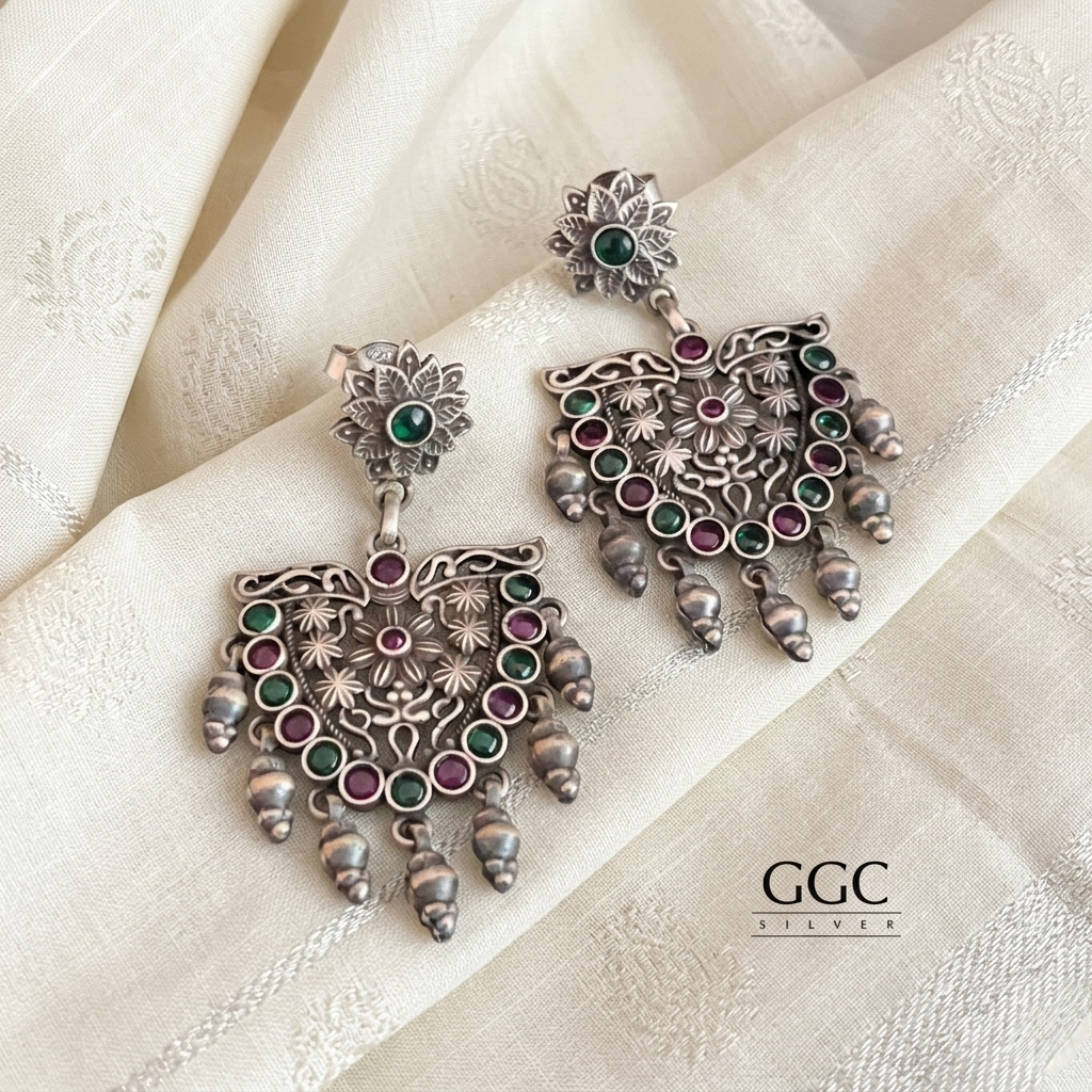 Floral Multi Stone Earring