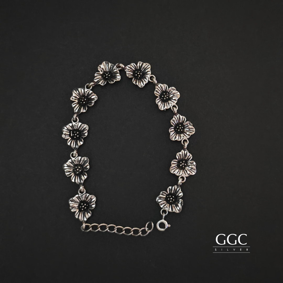 Rose silver bracelet