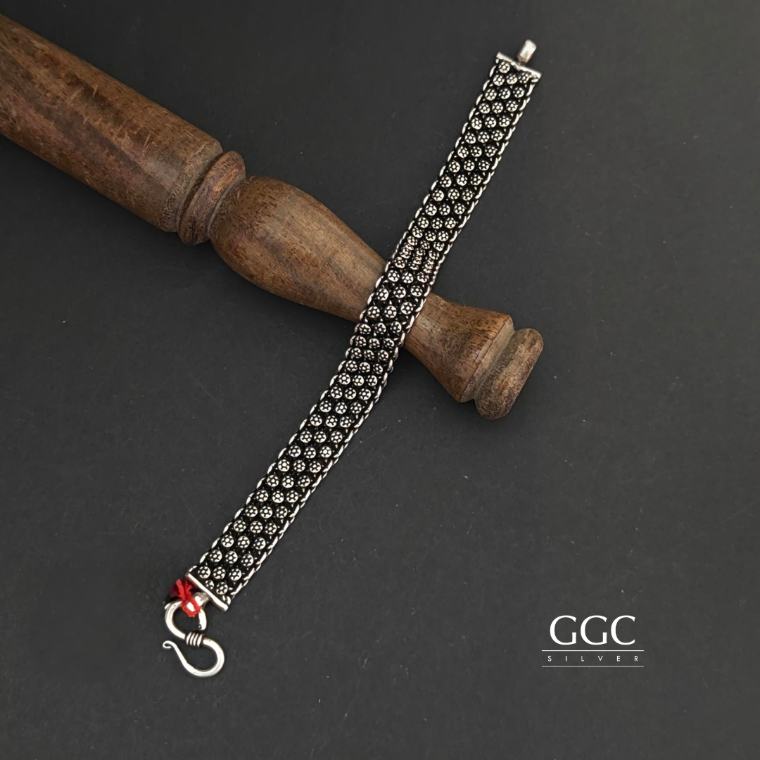 Floral Design Silver Bracelet