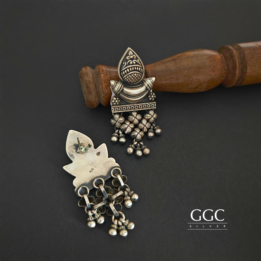 Floral antique earrings