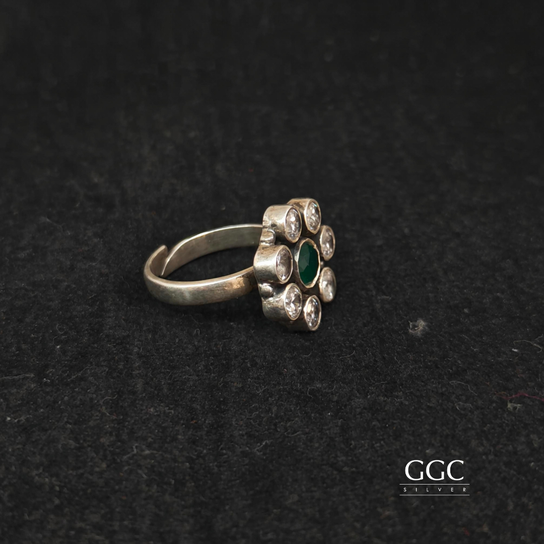 Zircon silver ring