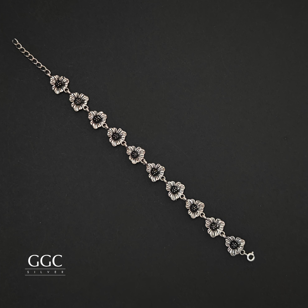 Rose silver bracelet