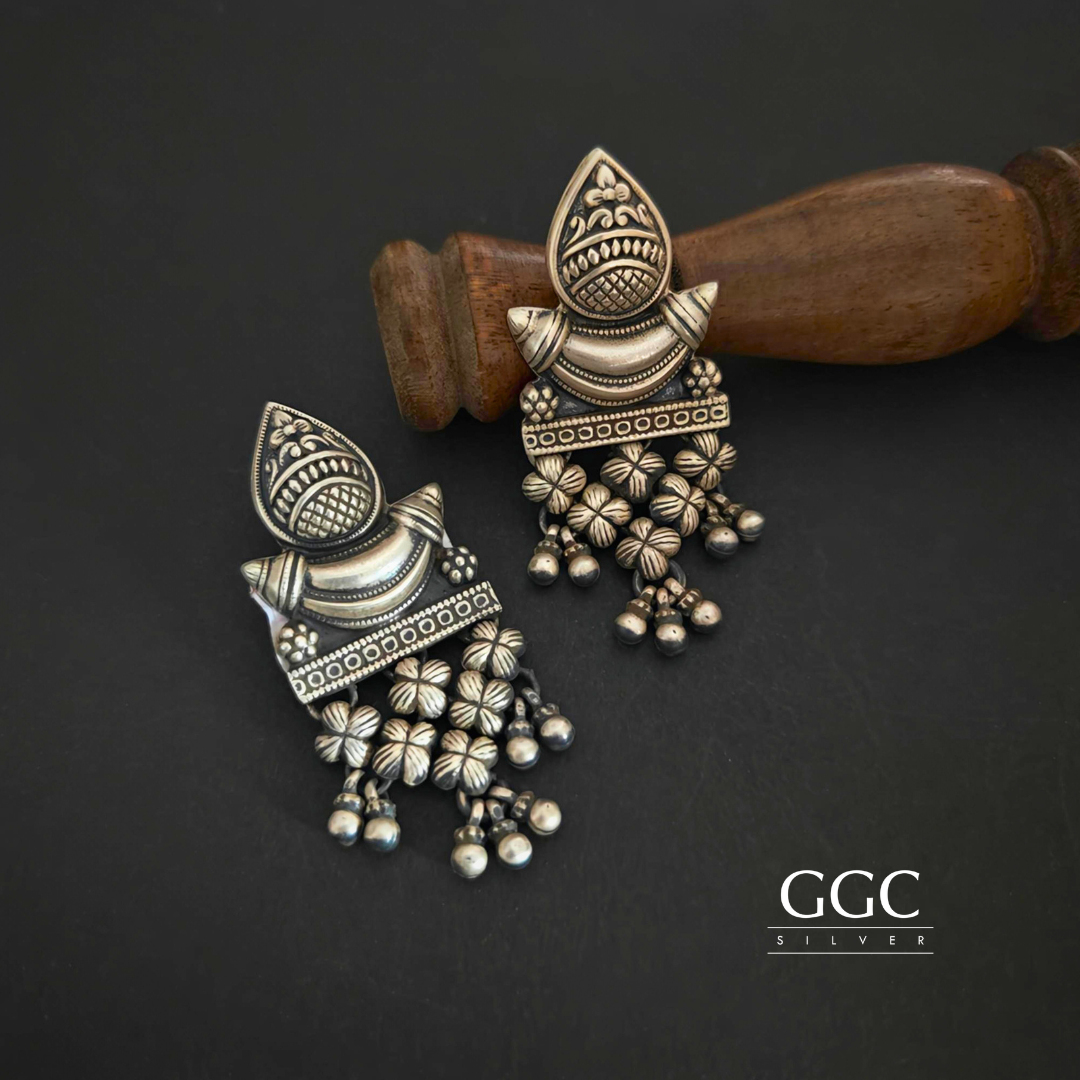 Floral antique earrings