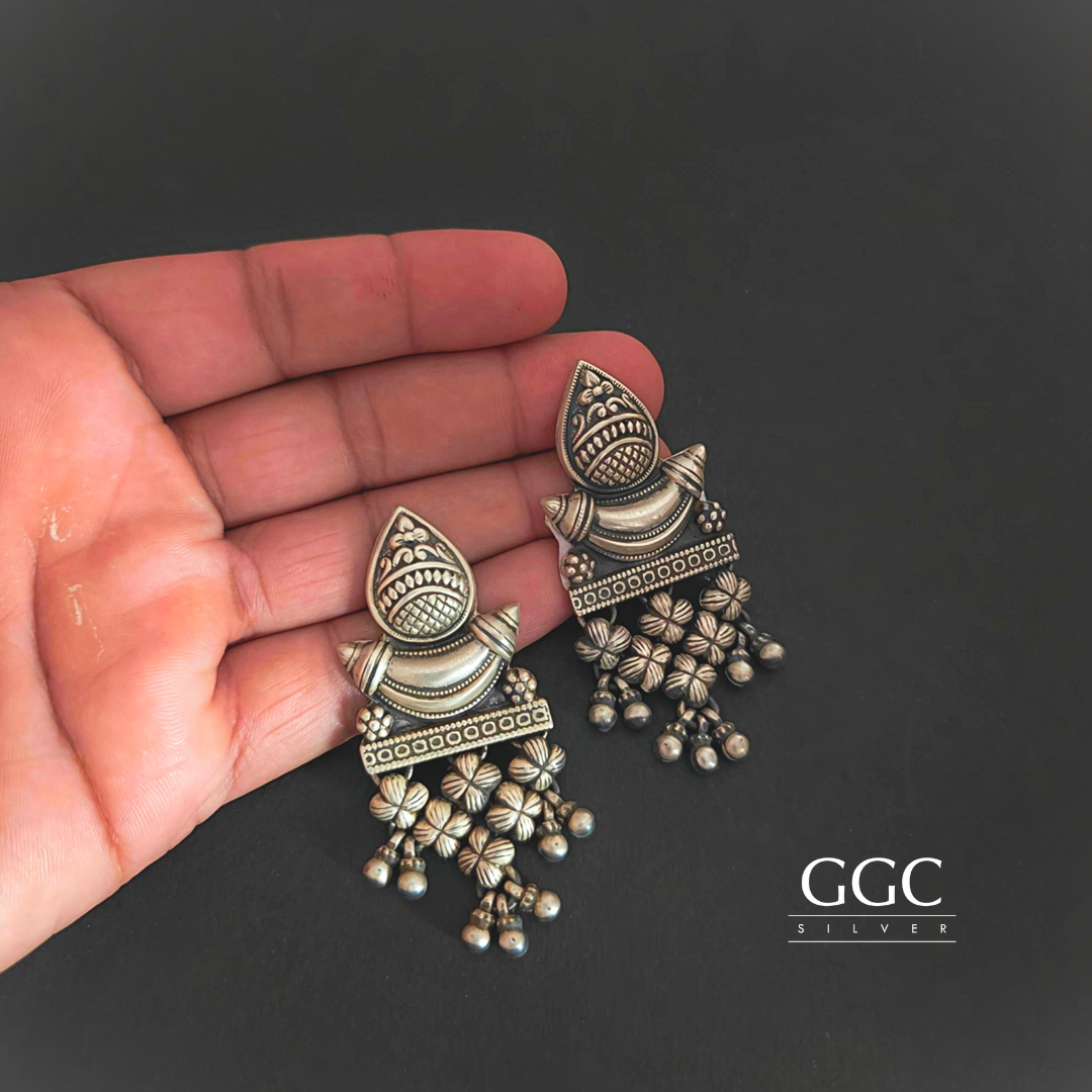 Floral antique earrings