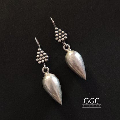 Silver drop earrings