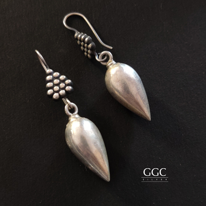 Silver drop earrings