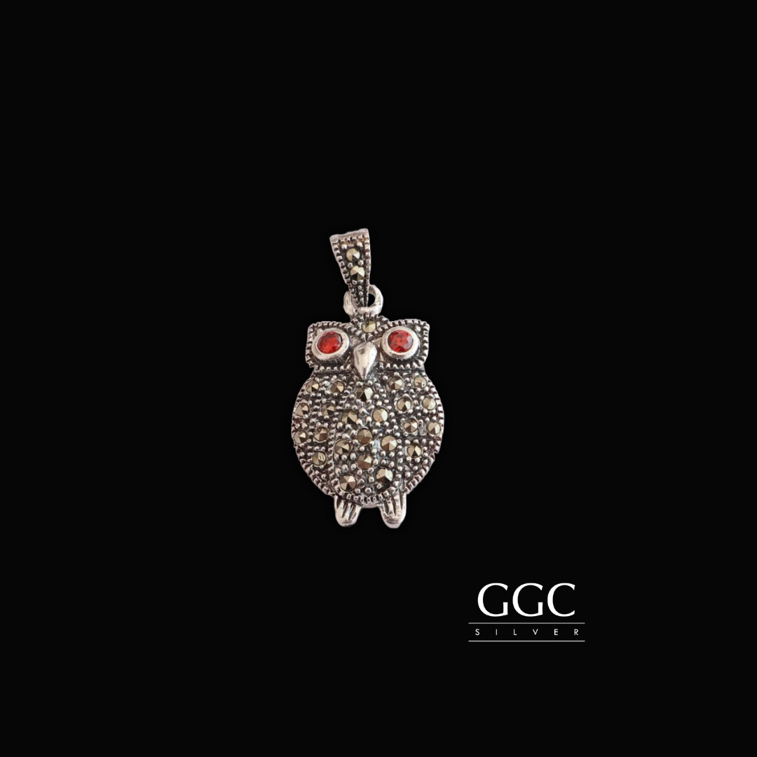 Marcasite Owl Pendant