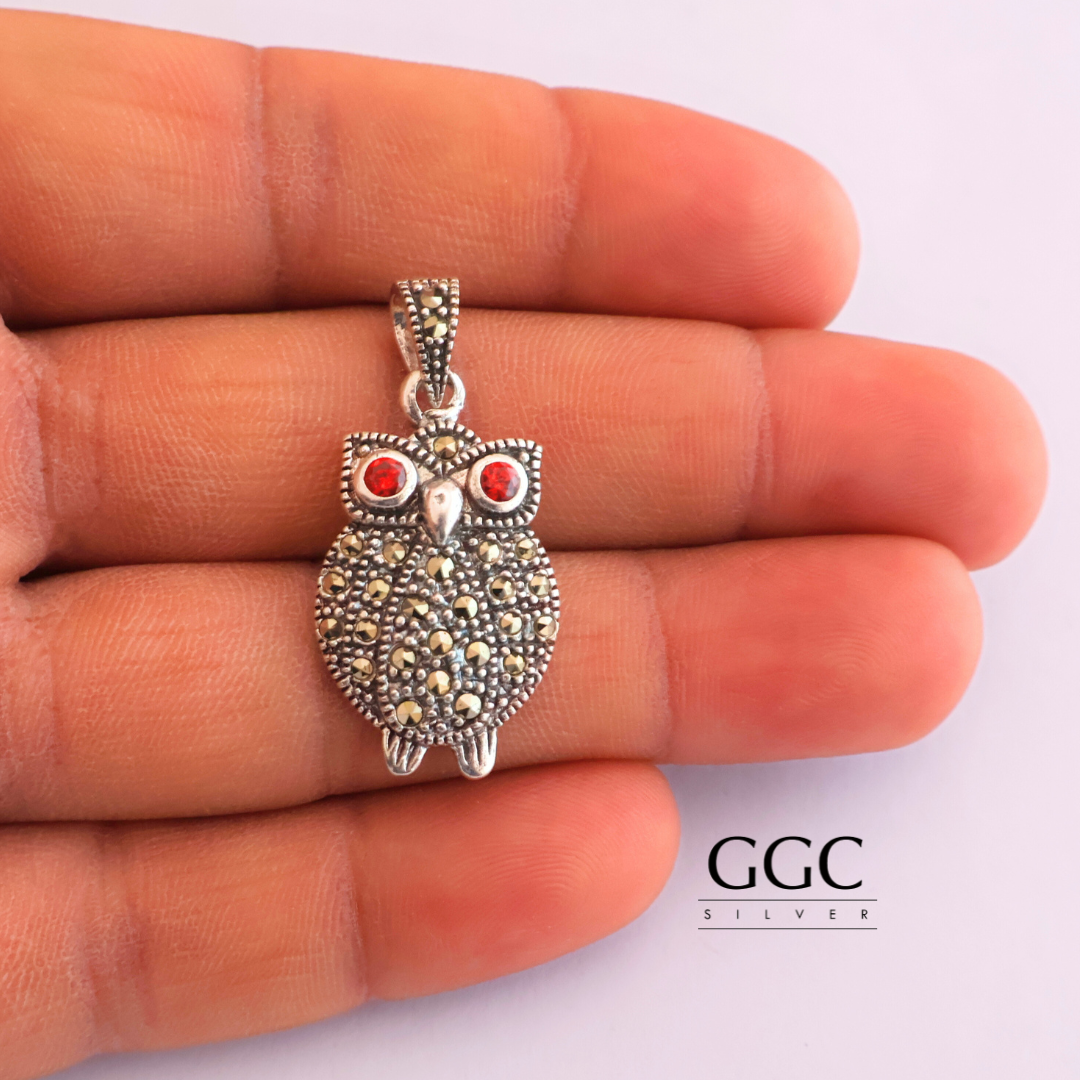 Marcasite Owl Pendant