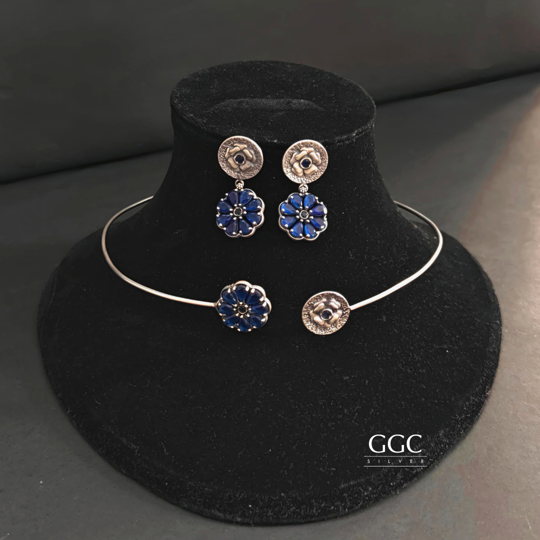 Blue Silver Hasli Set