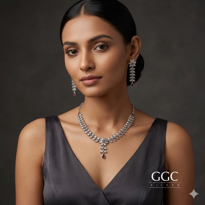 Kundan Leaf Necklace Set