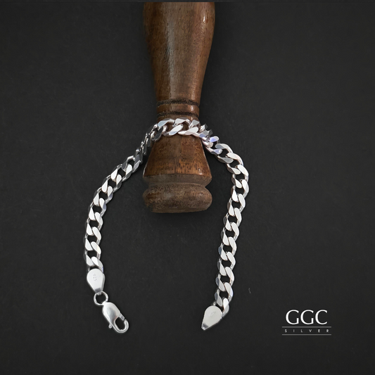Link silver bracelet for men