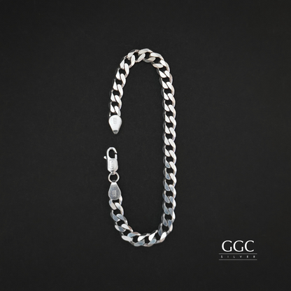 Link silver bracelet for men
