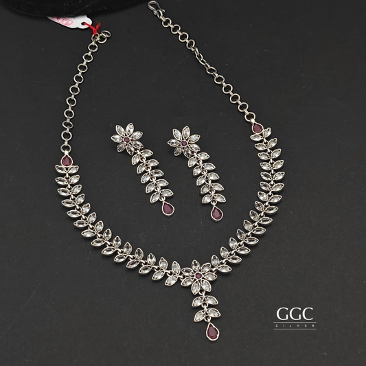 Kundan Leaf Necklace Set