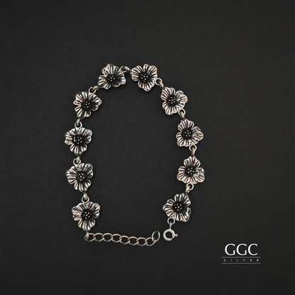 Rose silver bracelet