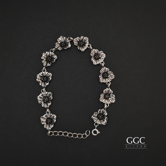 Rose silver bracelet