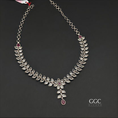 Kundan Leaf Necklace Set