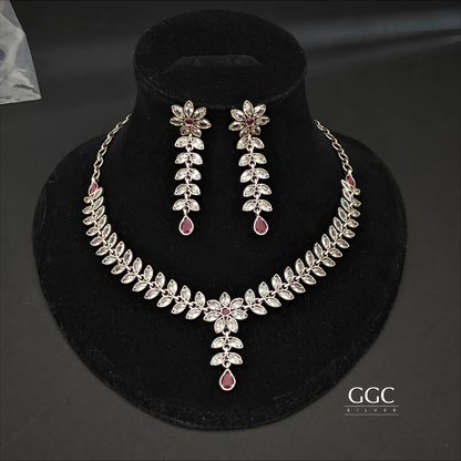 Kundan Leaf Necklace Set