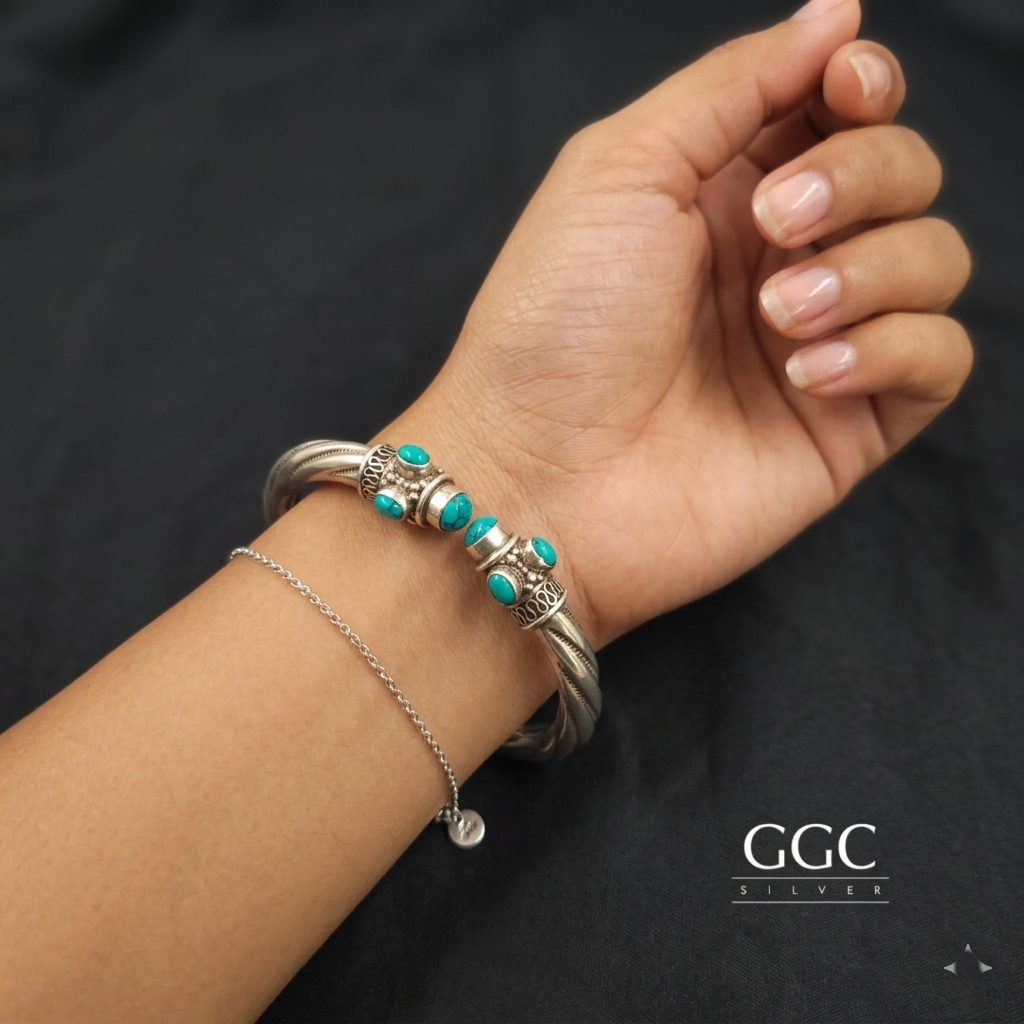 Silver stone handcuffs