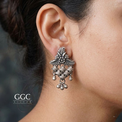 Floral Silver Earring