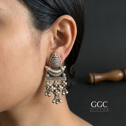Floral antique earrings