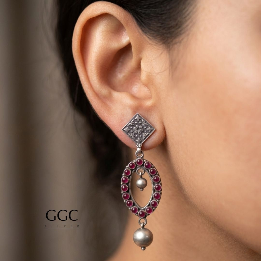 Fusion stone earring