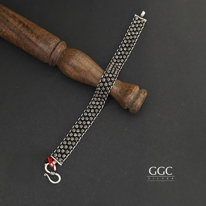 Floral Design Silver Bracelet