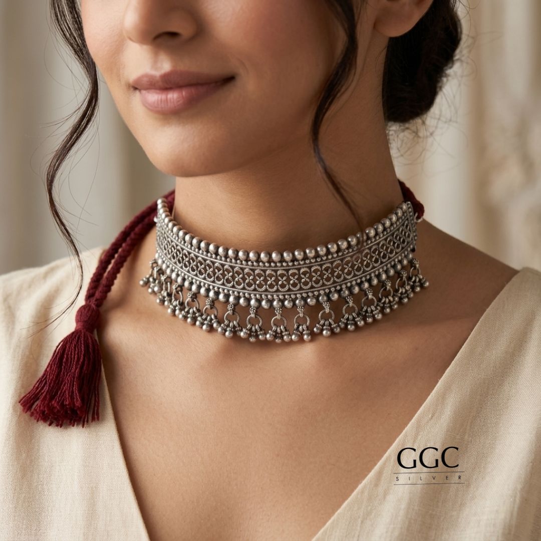 Tribal Silver Choker