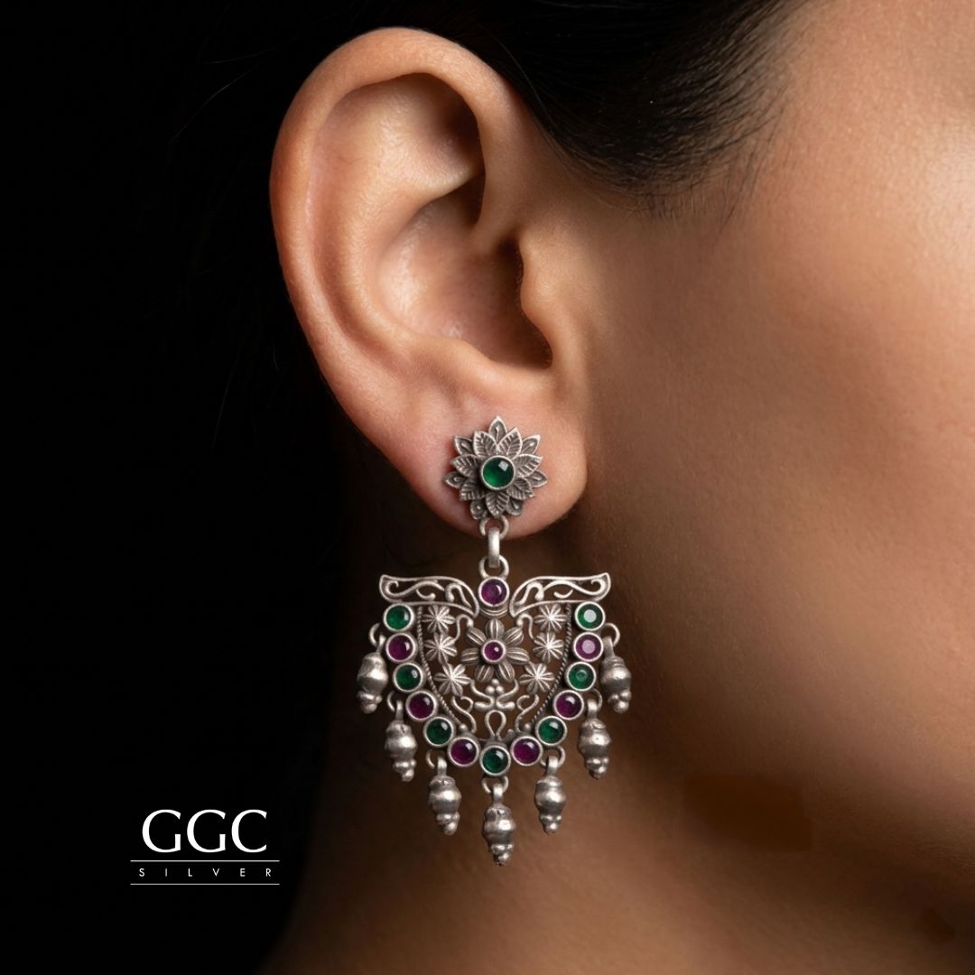 Floral Multi Stone Earring