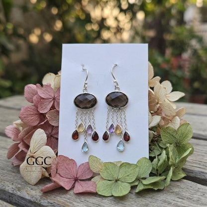 Semi multi stone earrings