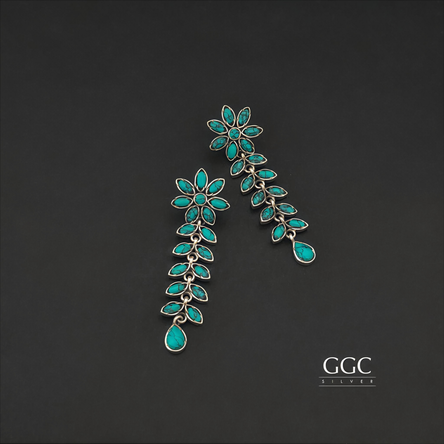 Turquoise Leaf Necklace Set