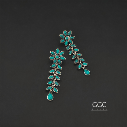 Turquoise Leaf Necklace Set