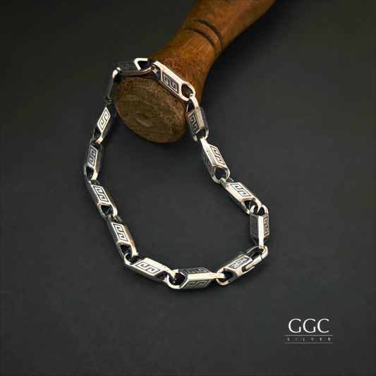 Silver mens bracelet