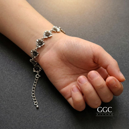 Rose silver bracelet