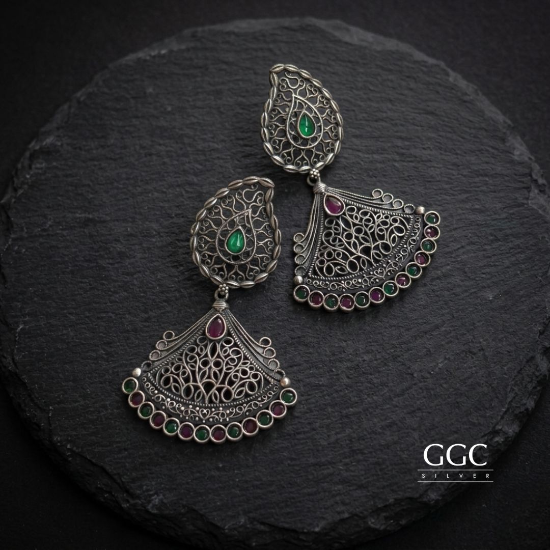 Antique silver earrings