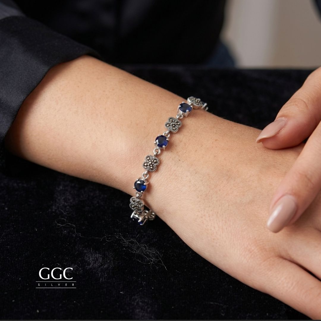 Marcasite gem women bracelet