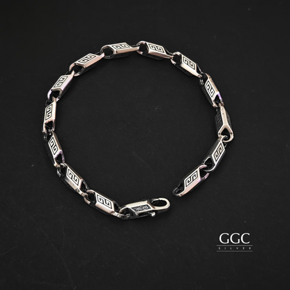Silver mens bracelet