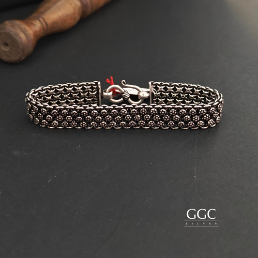 Floral Design Silver Bracelet