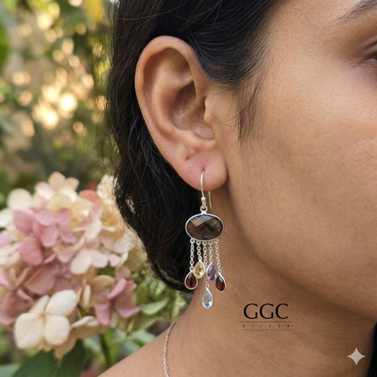 Semi multi stone earrings