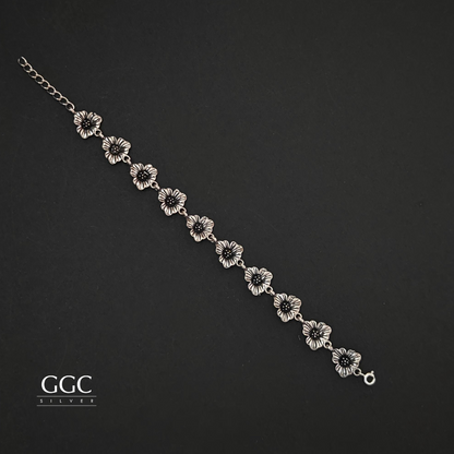 Rose silver bracelet