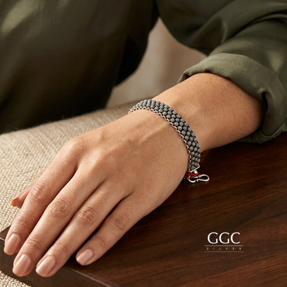 Floral Design Silver Bracelet