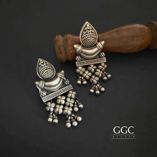 Floral antique earrings