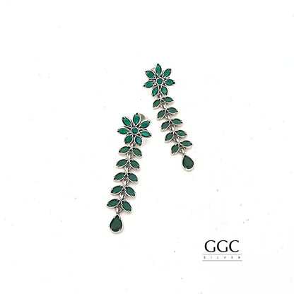 Silver leaf necklaces set