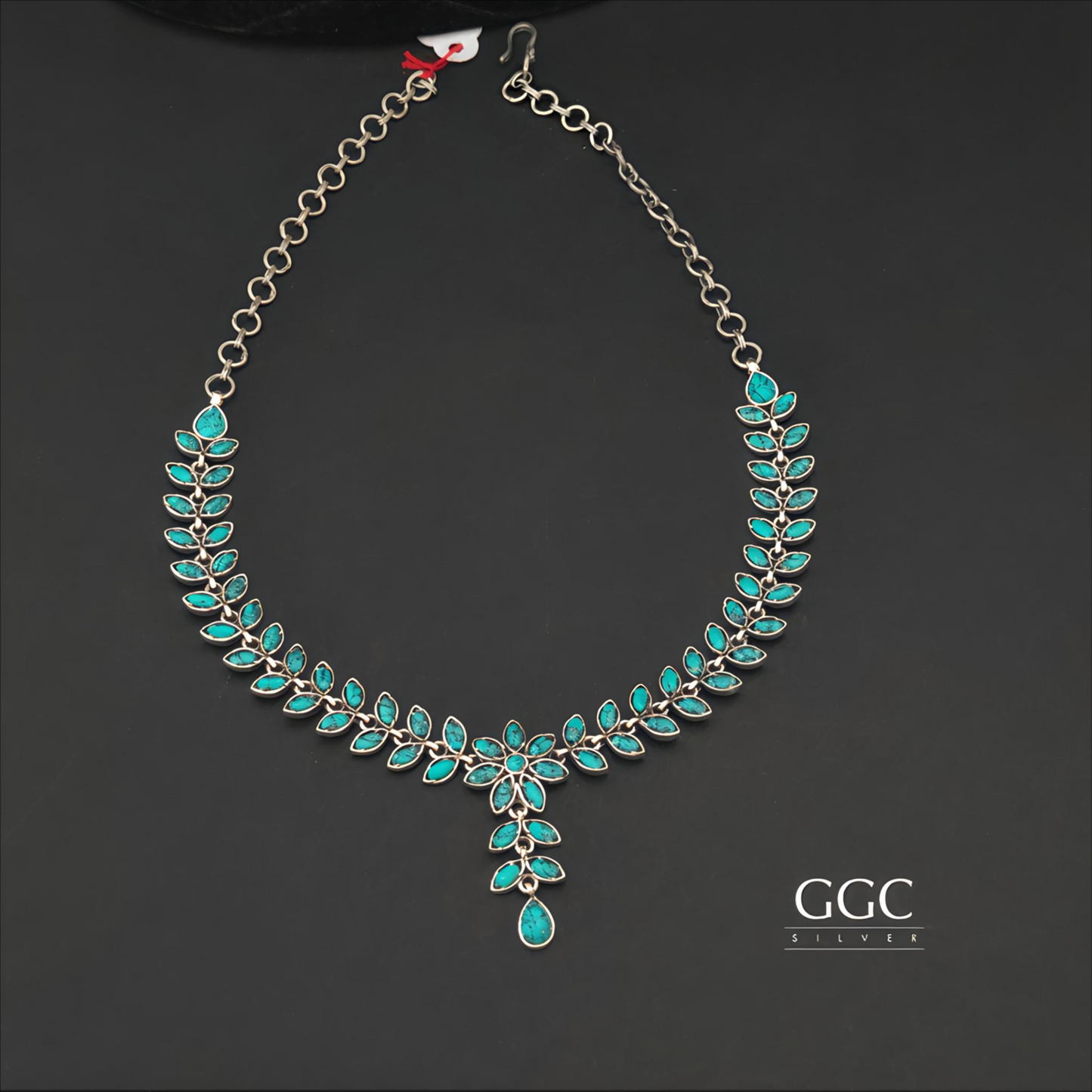 Turquoise Leaf Necklace Set