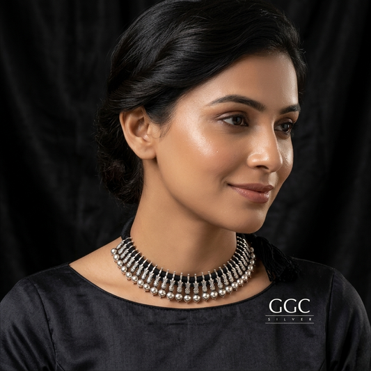 Silver Beads Choker
