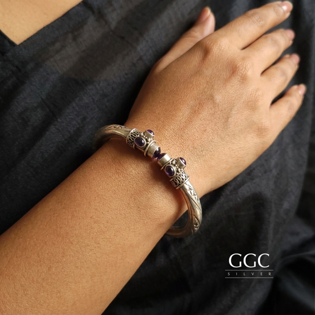 Silver stone handcuffs