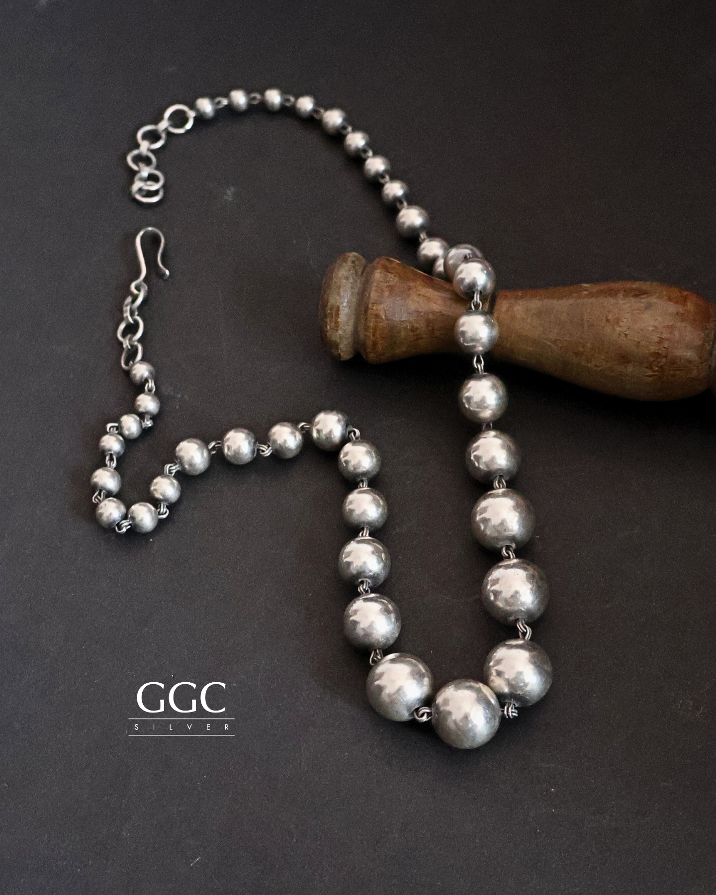 Silver Pearl Ball Necklace